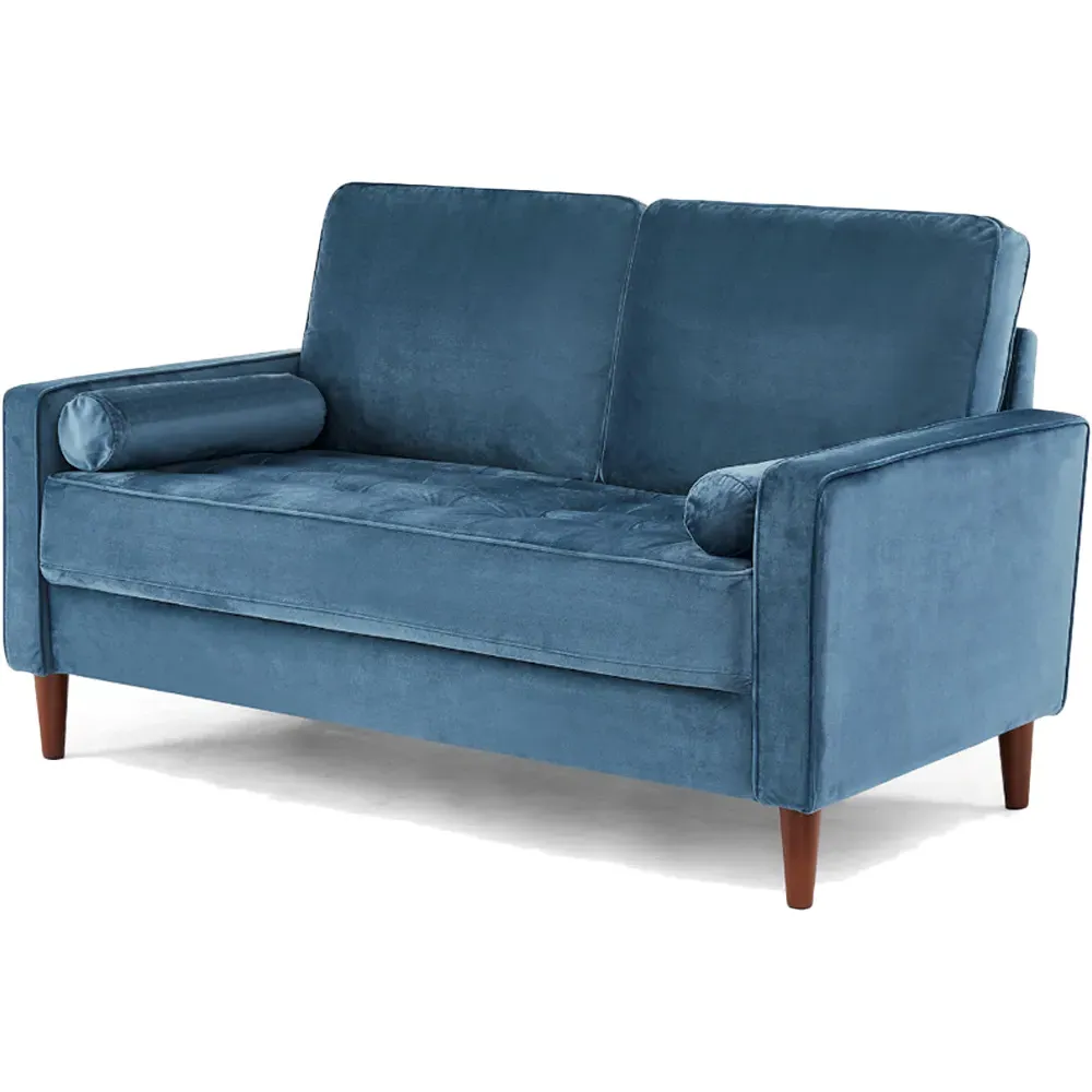 Edward 2-Seater Sofa - Blue, Velvet
