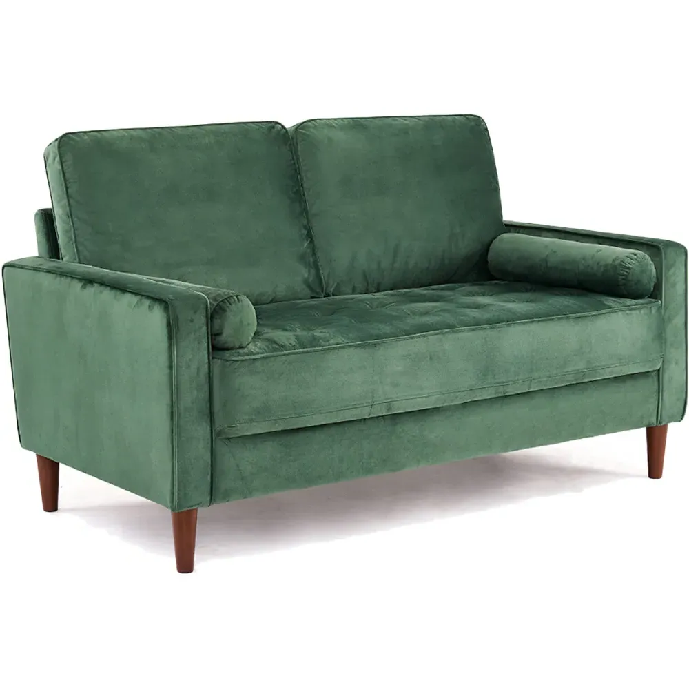 Edward 2-Seater Sofa - Green, Velvet
