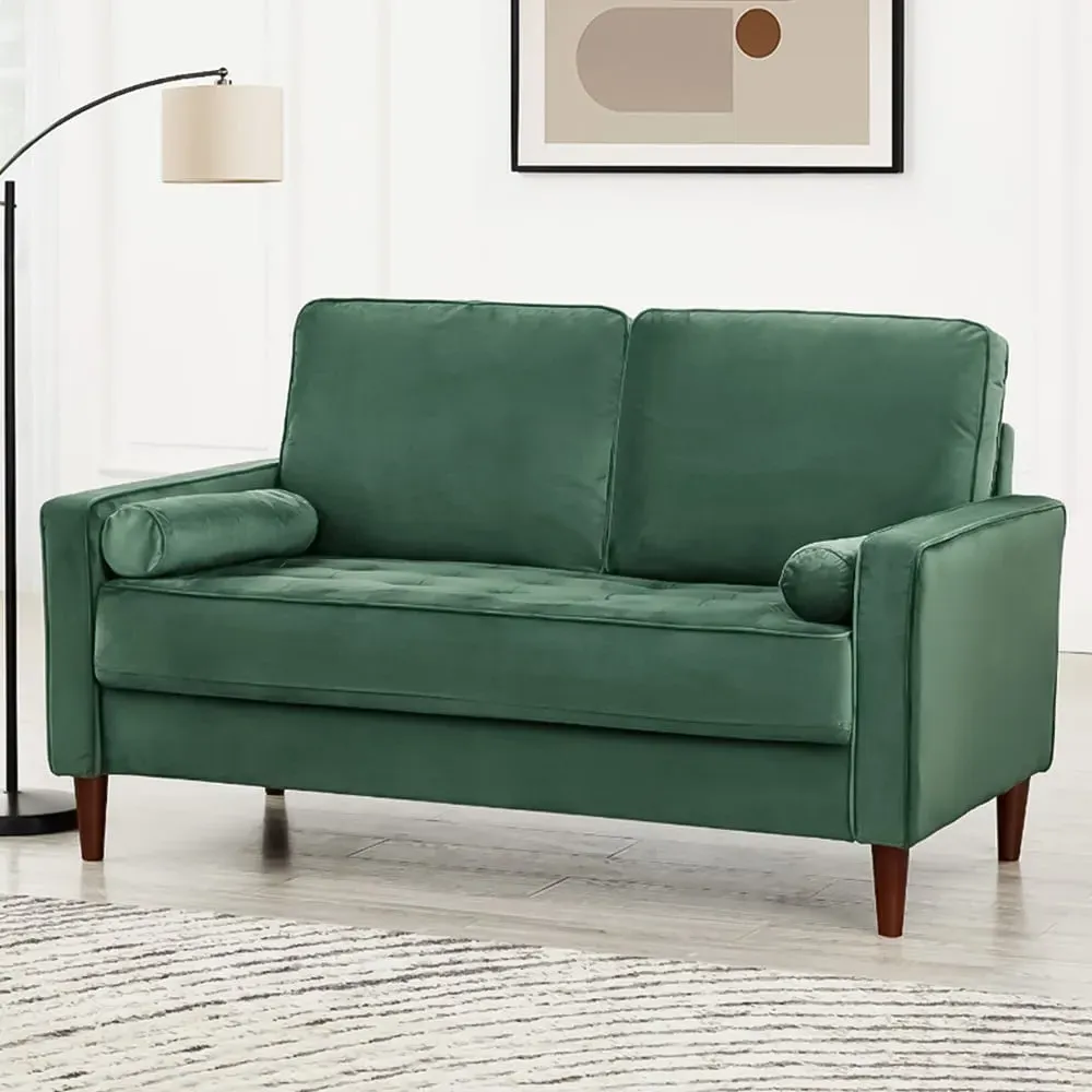 Edward 2-Seater Sofa - Green, Velvet image