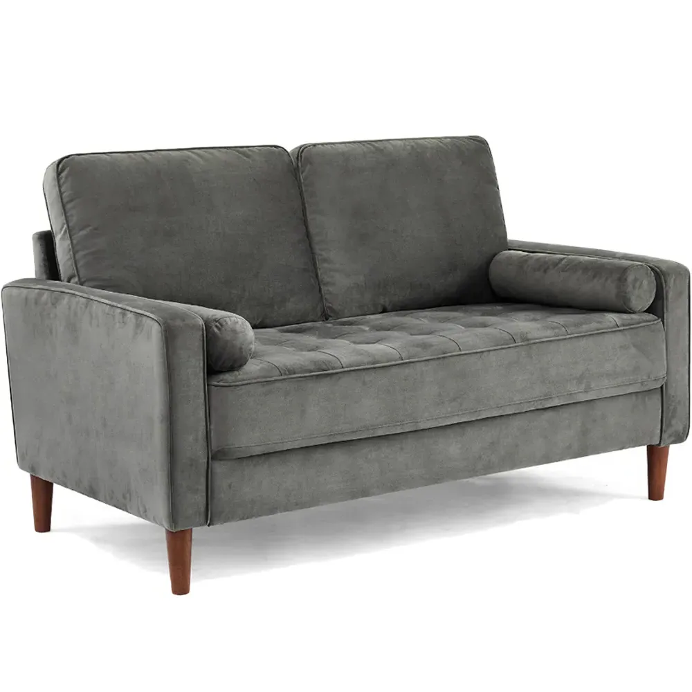 Edward 2-Seater Sofa - Grey, Velvet