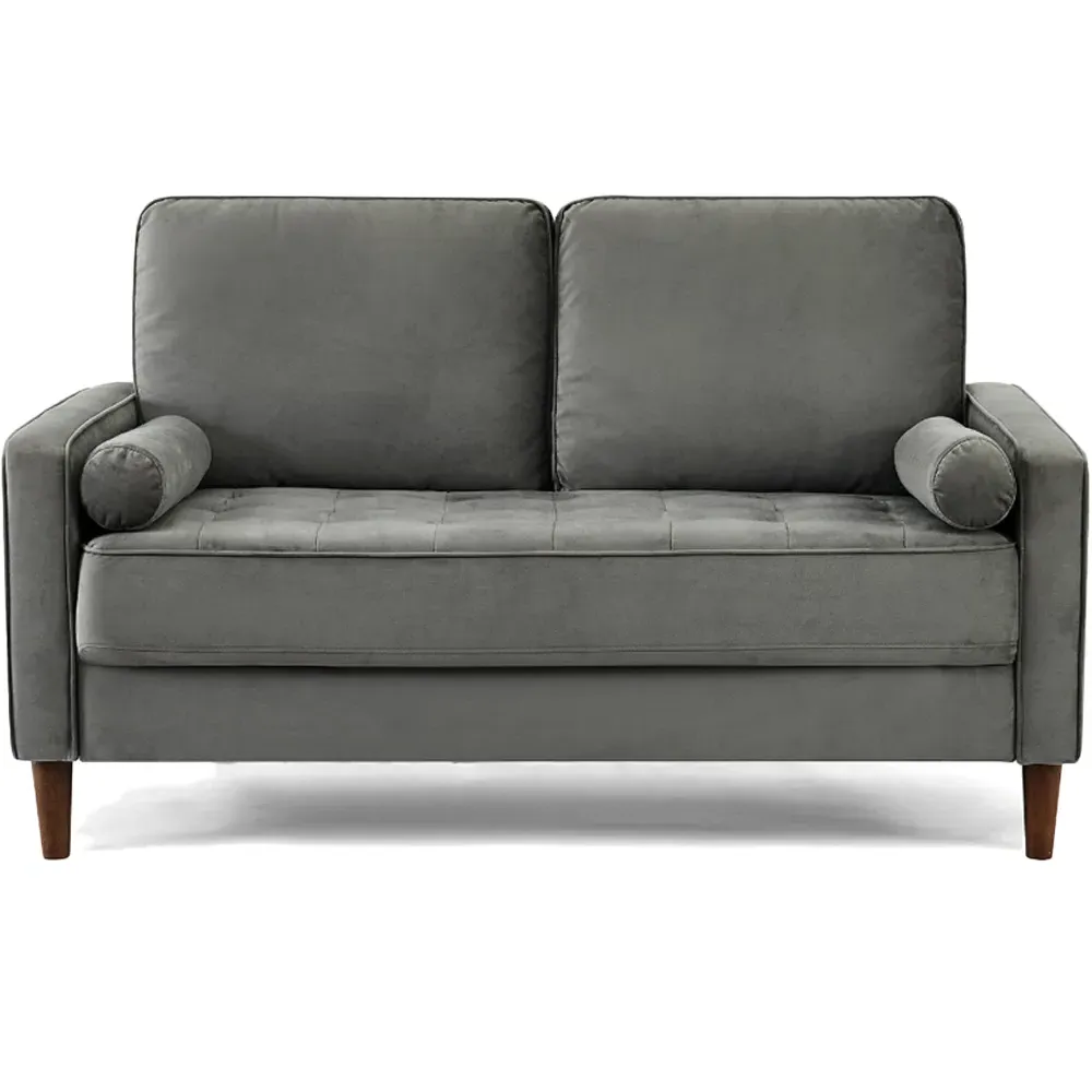 Edward 2-Seater Sofa - Grey, Velvet