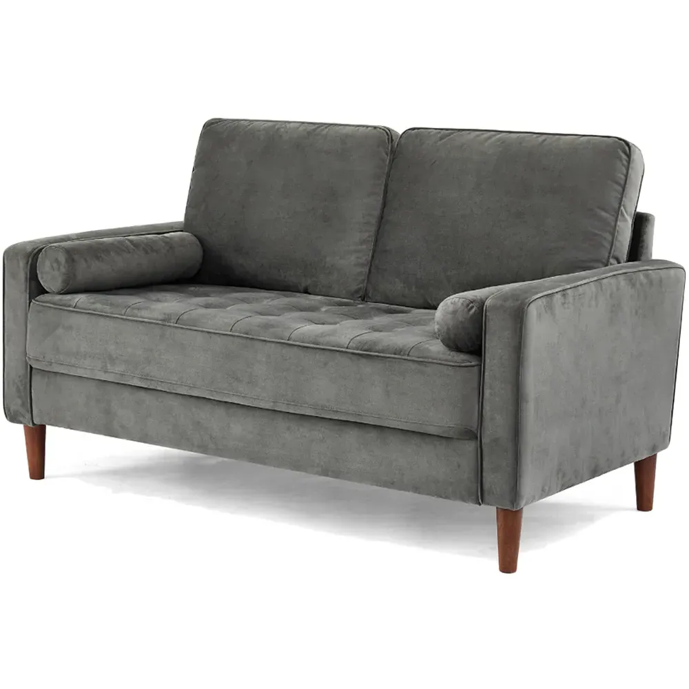 Edward 2-Seater Sofa - Grey, Velvet