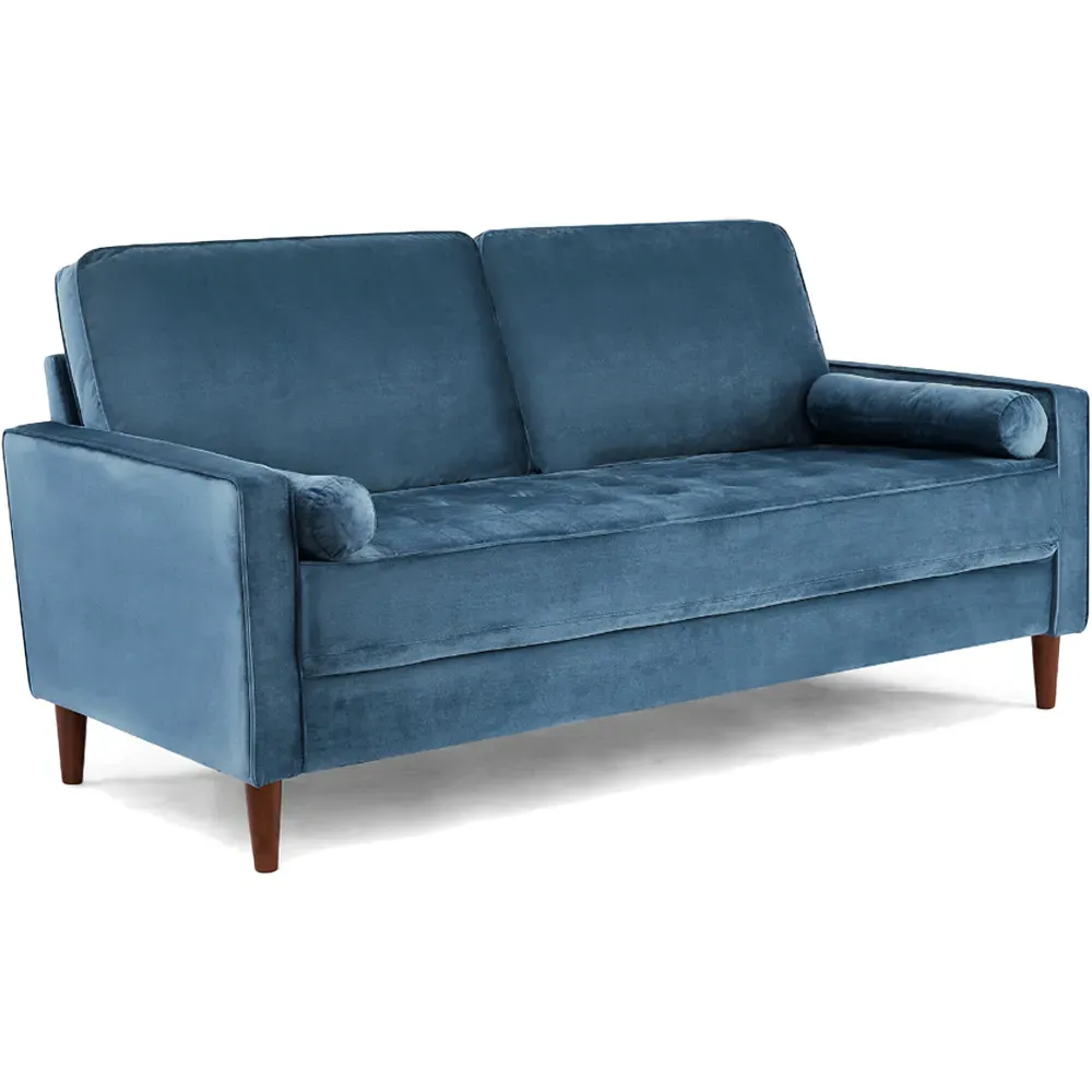 Edward 3-Seater Sofa - Blue, Velvet