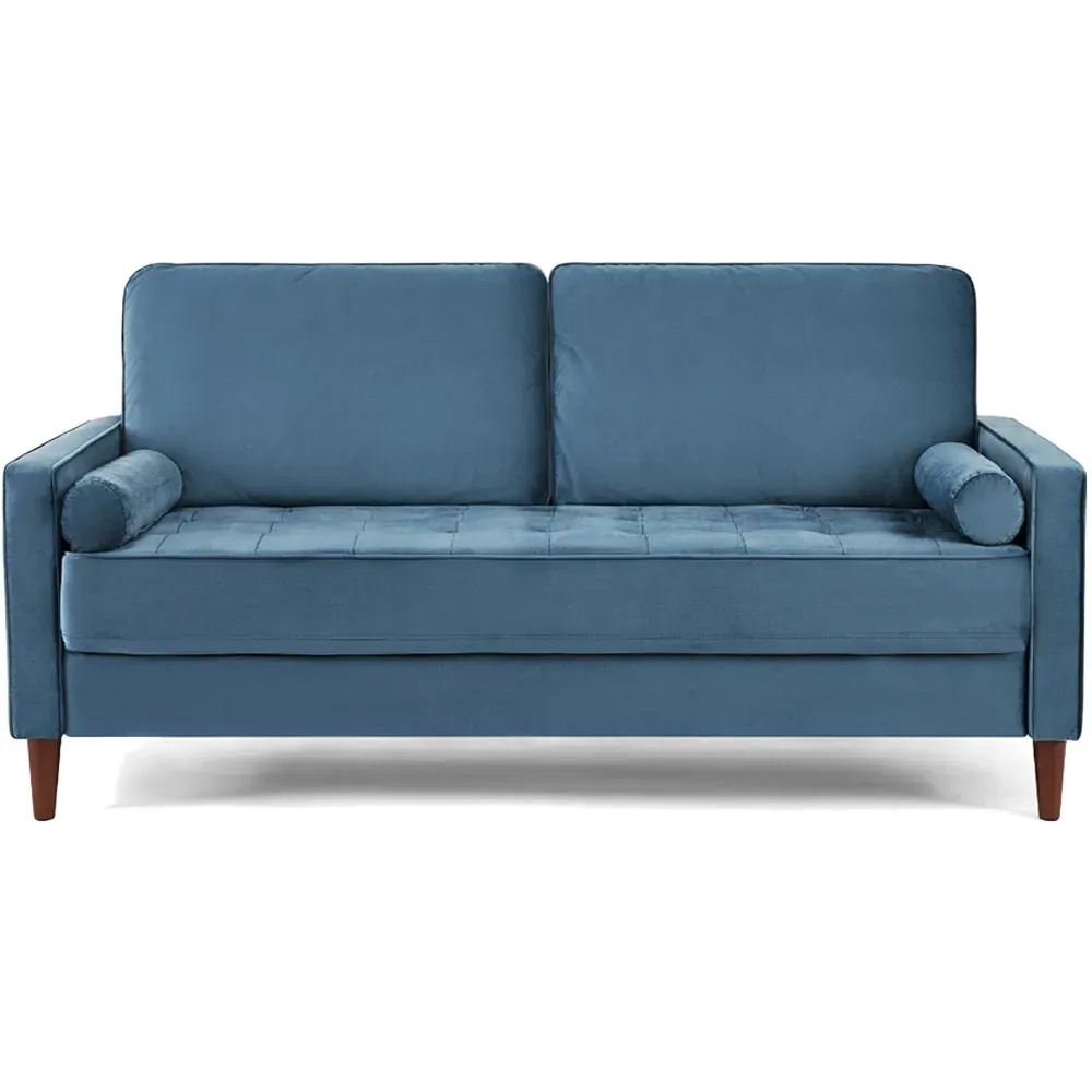 Edward 3-Seater Sofa - Blue, Velvet