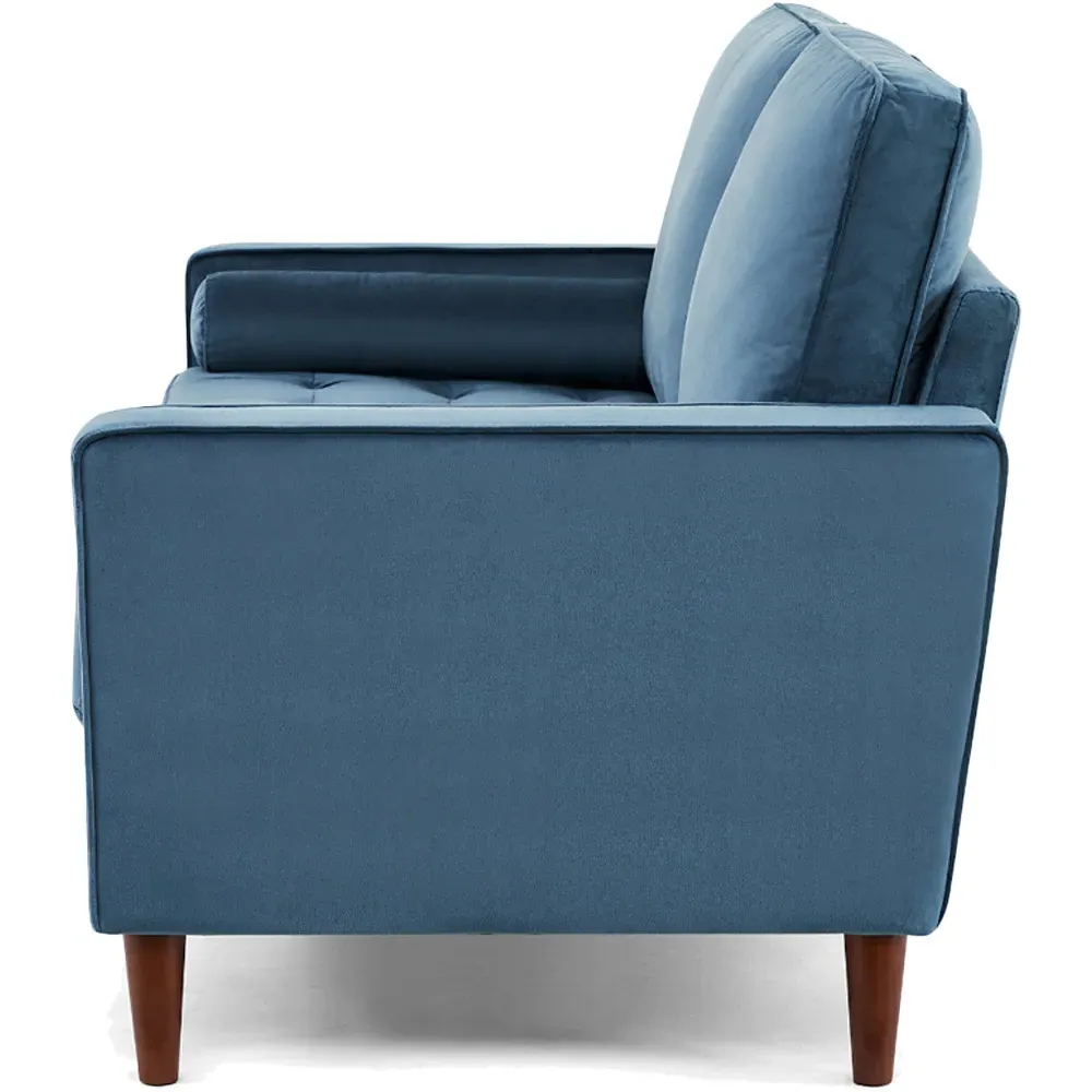 Edward 3-Seater Sofa - Blue, Velvet