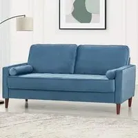 Edward 3-Seater Sofa - Blue, Velvet