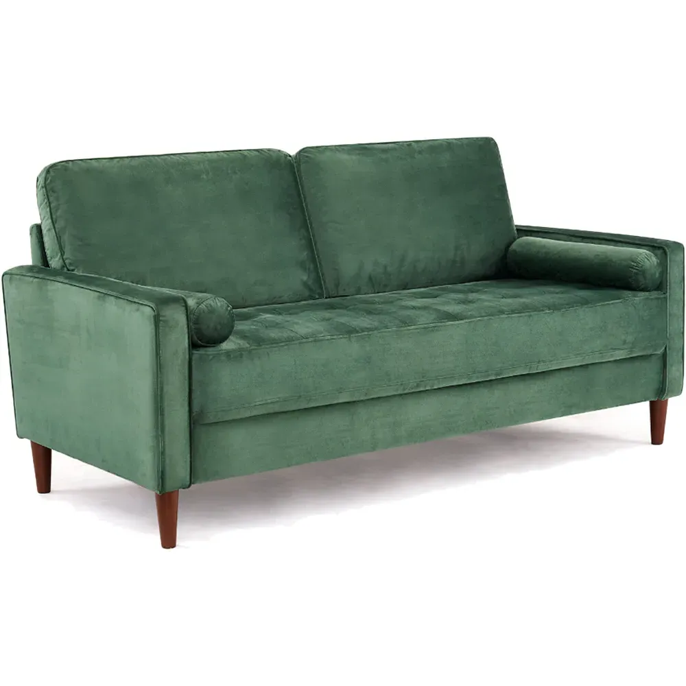 Edward 3-Seater Sofa - Green, Velvet