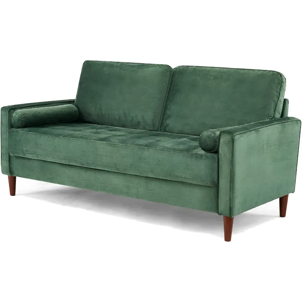Edward 3-Seater Sofa - Green, Velvet