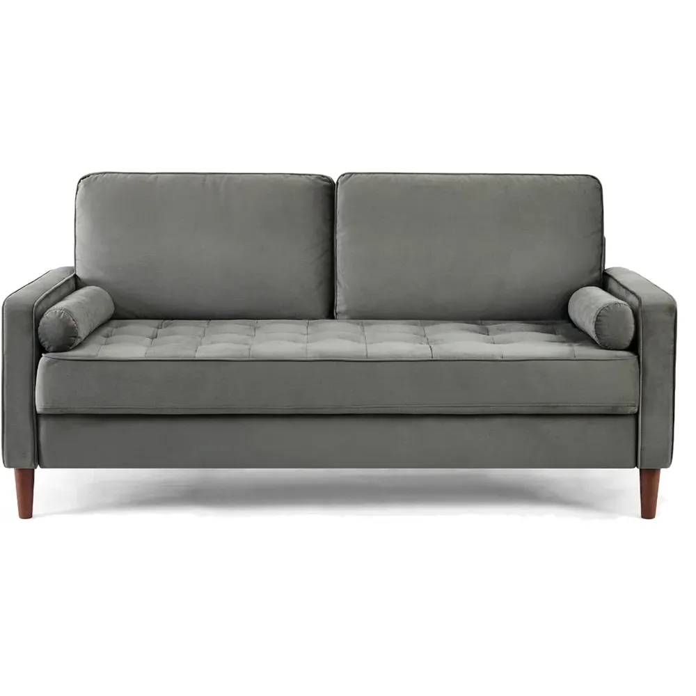 Edward 3-Seater Sofa - Grey, Velvet