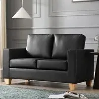 Enderby 2-Seater Sofa in a Box - Black, Faux Leather