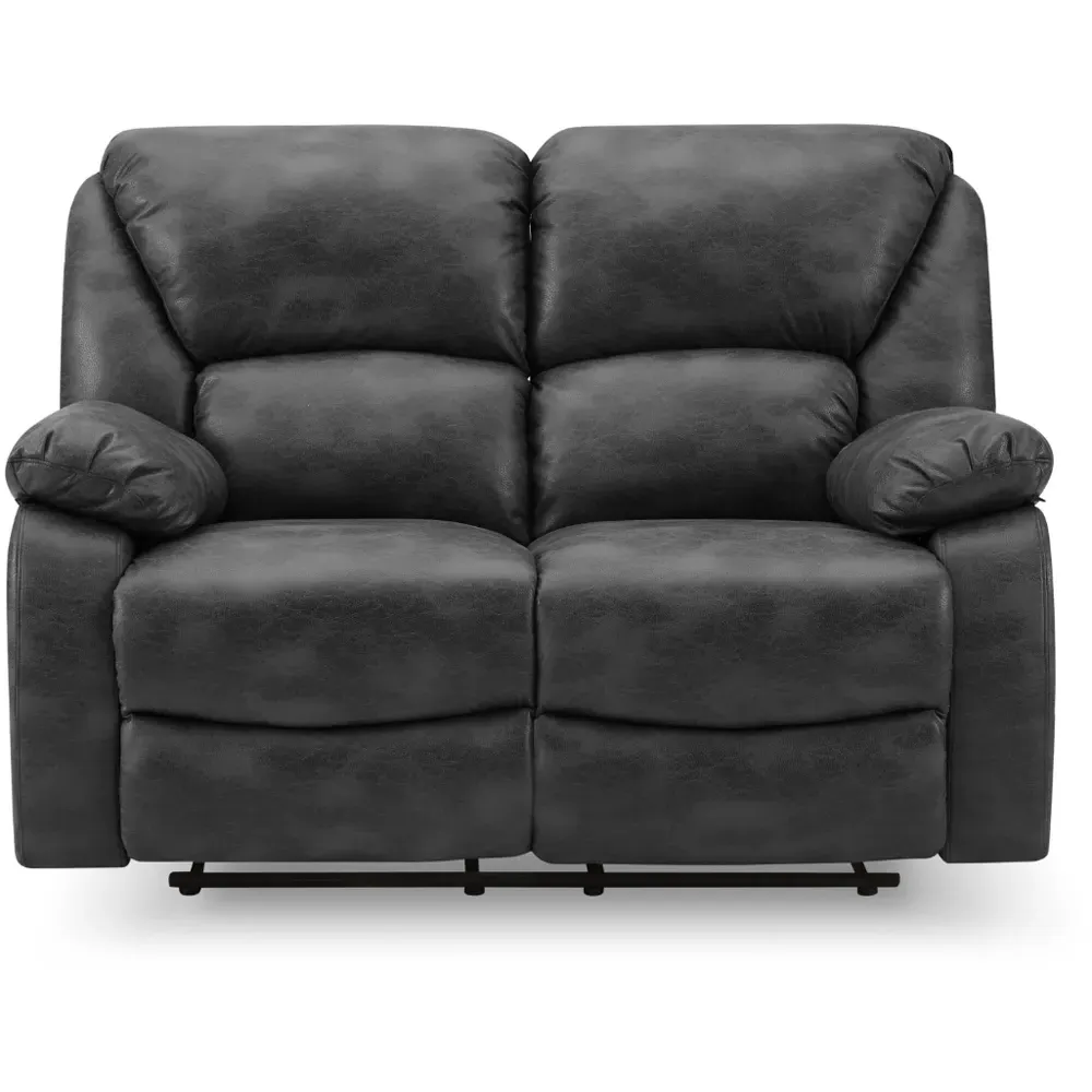 Enoch 2-Seater Recliner Sofa - Black, Faux Leather