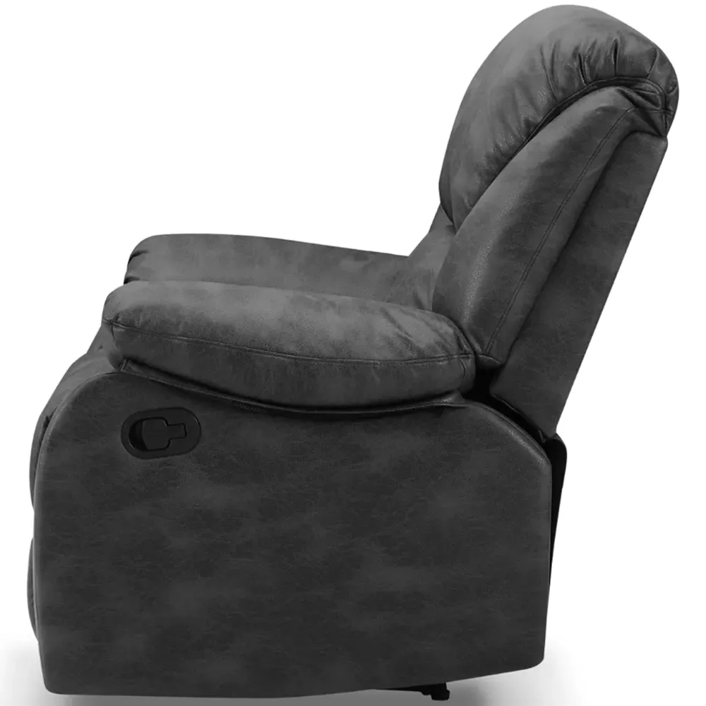 Enoch 2-Seater Recliner Sofa - Black, Faux Leather