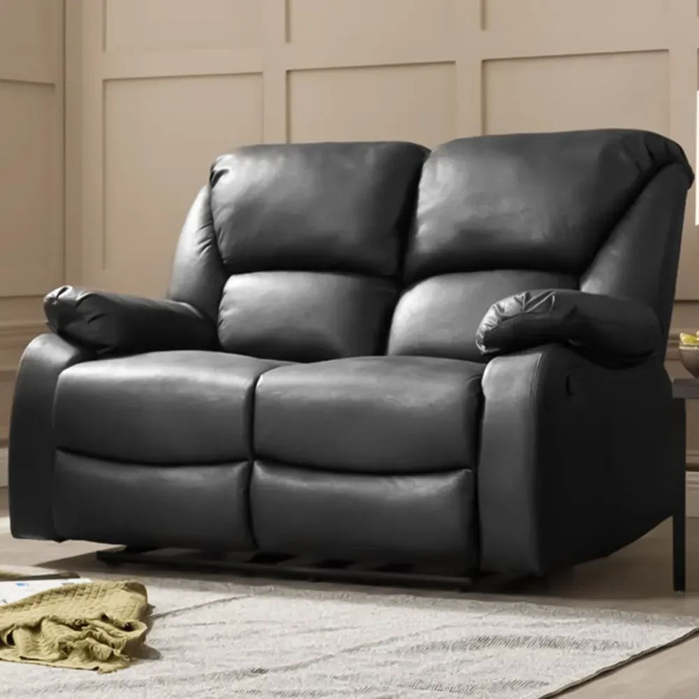 Enoch 2-Seater Recliner Sofa - Black, Faux Leather