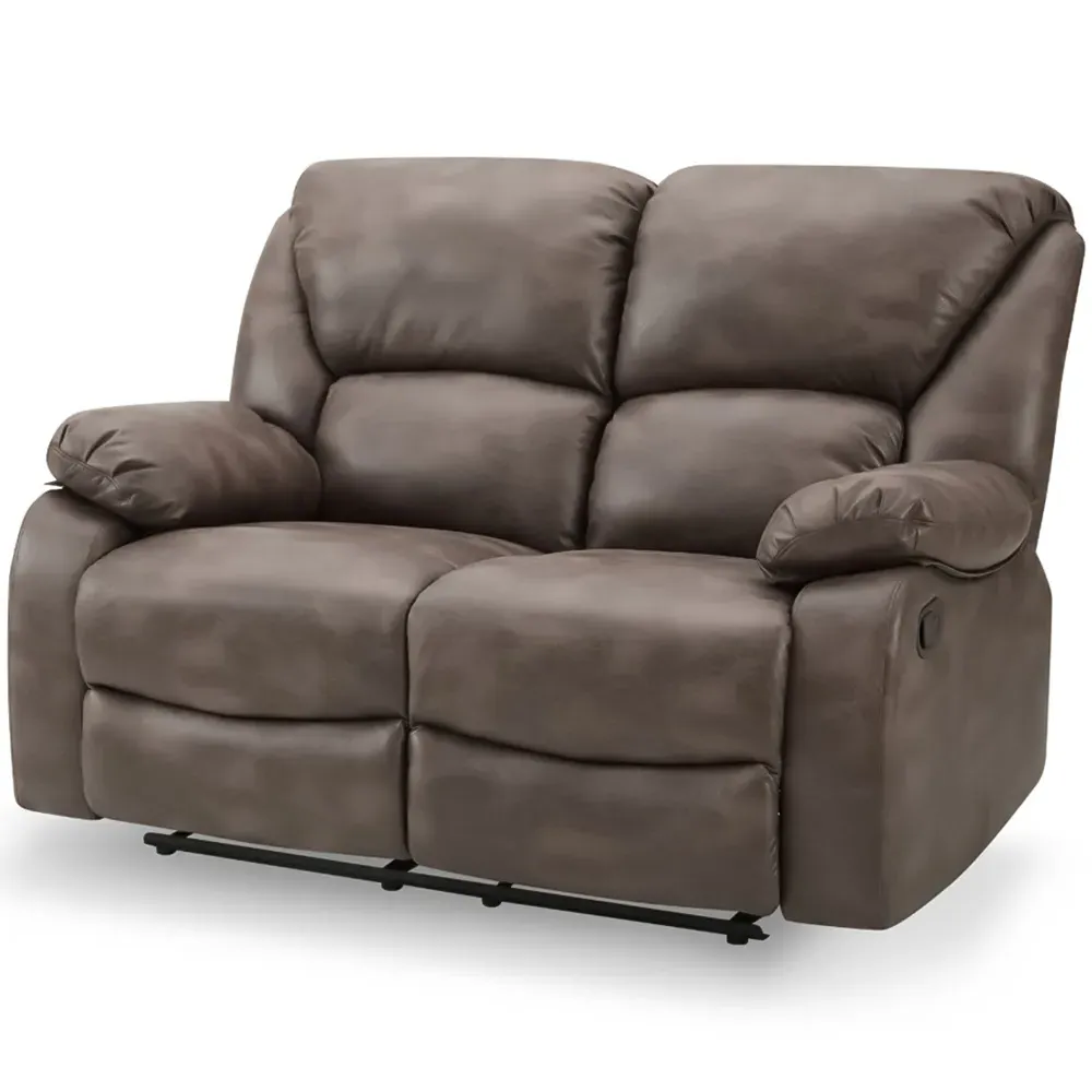 Enoch 2 Seater Recliner Sofa - Brown, Faux Leather