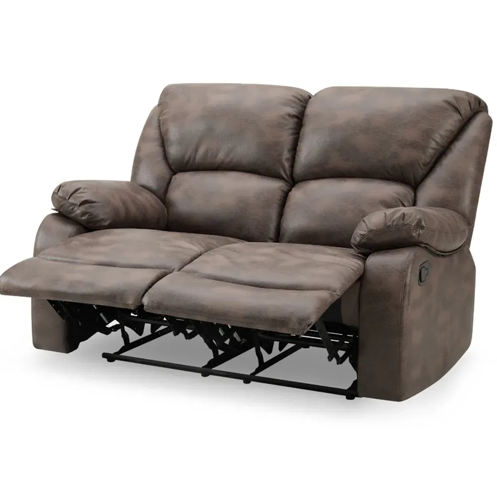 Enoch 2 Seater Recliner Sofa - Brown, Faux Leather