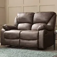 Enoch 2 Seater Recliner Sofa - Brown, Faux Leather