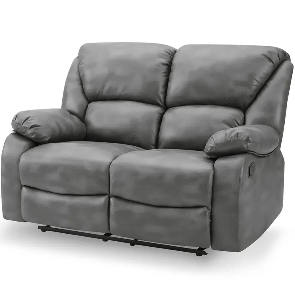 Enoch 2-Seater Recliner Sofa - Grey, Faux Leather