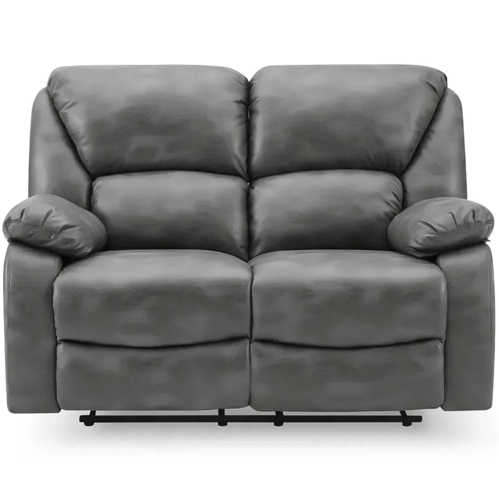 Enoch 2-Seater Recliner Sofa - Grey, Faux Leather