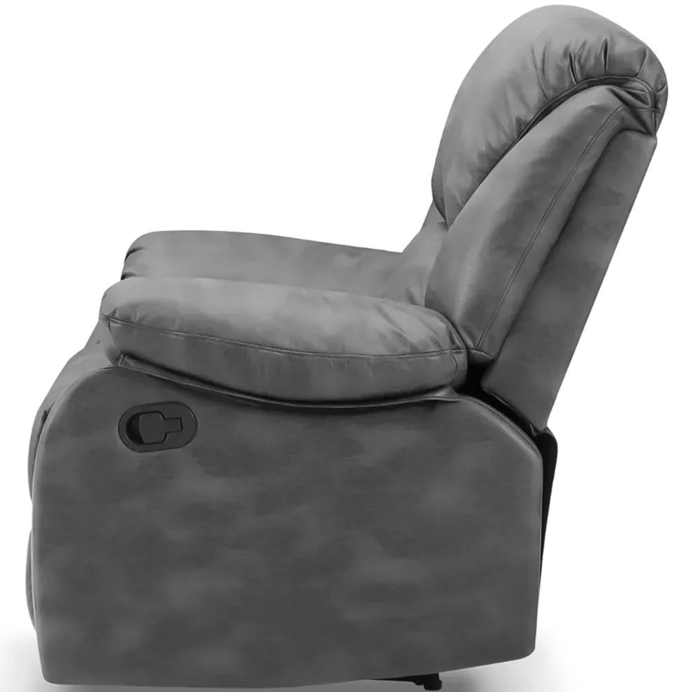 Enoch 2-Seater Recliner Sofa - Grey, Faux Leather