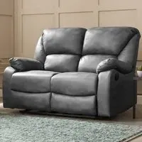 Enoch 2-Seater Recliner Sofa - Grey, Faux Leather