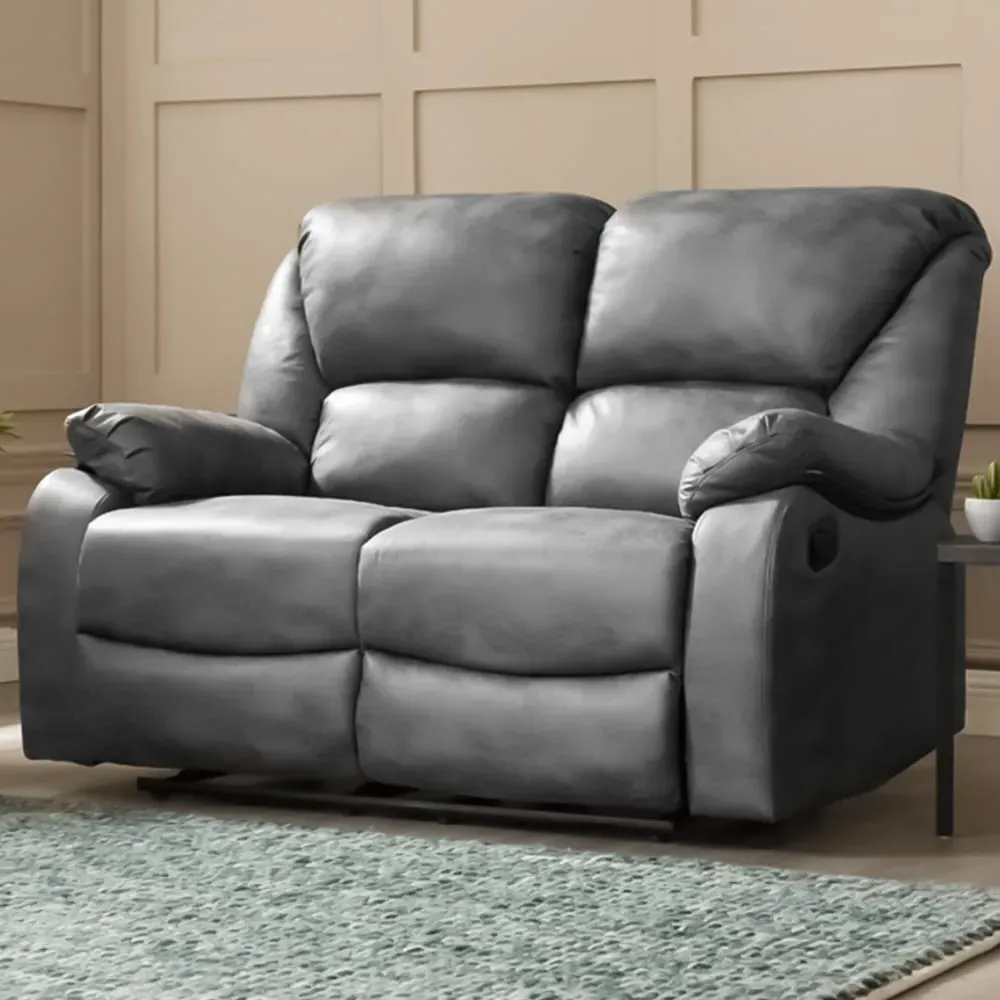Enoch 2-Seater Recliner Sofa - Grey, Faux Leather