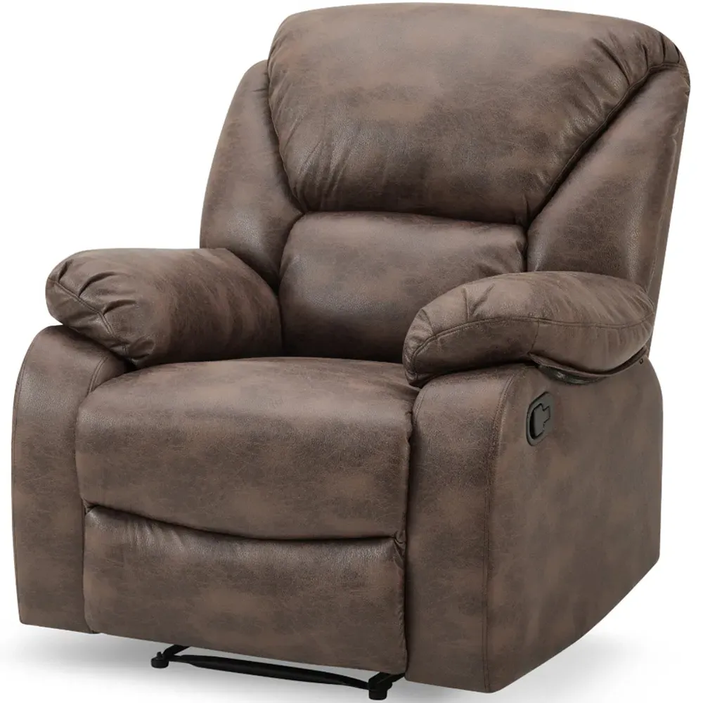 Enoch Single Seater Recliner Sofa - Brown, Faux Leather