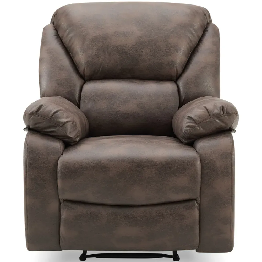 Enoch Single Seater Recliner Sofa - Brown, Faux Leather