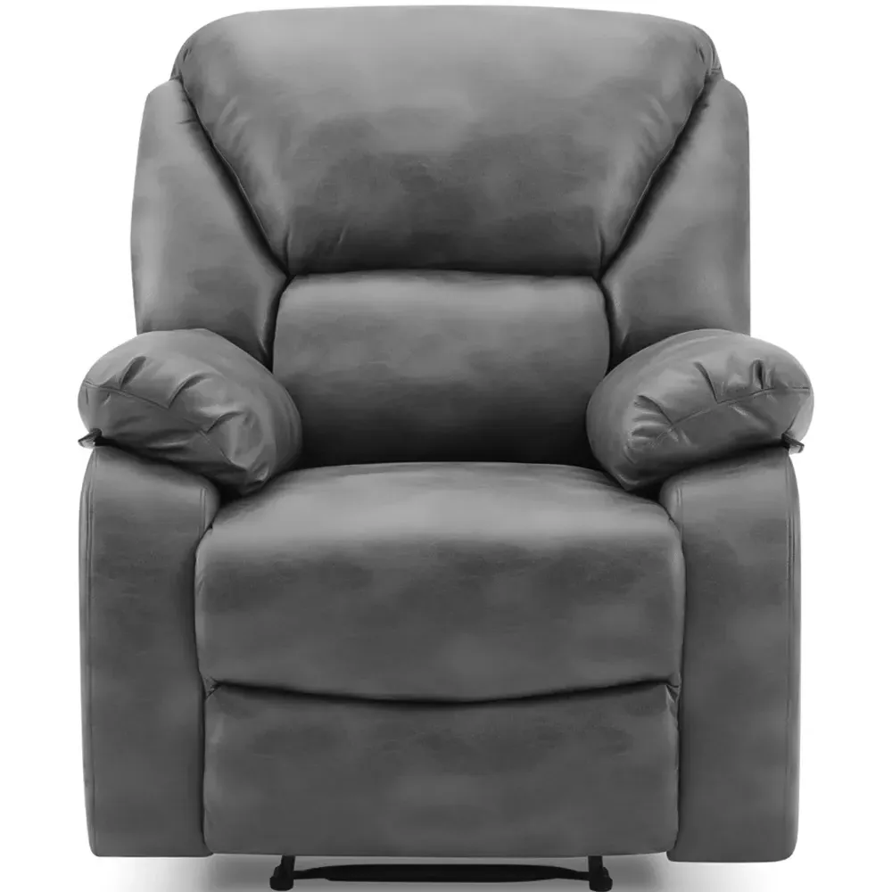 Enoch Single Seater Recliner Sofa - Grey, Faux Leather
