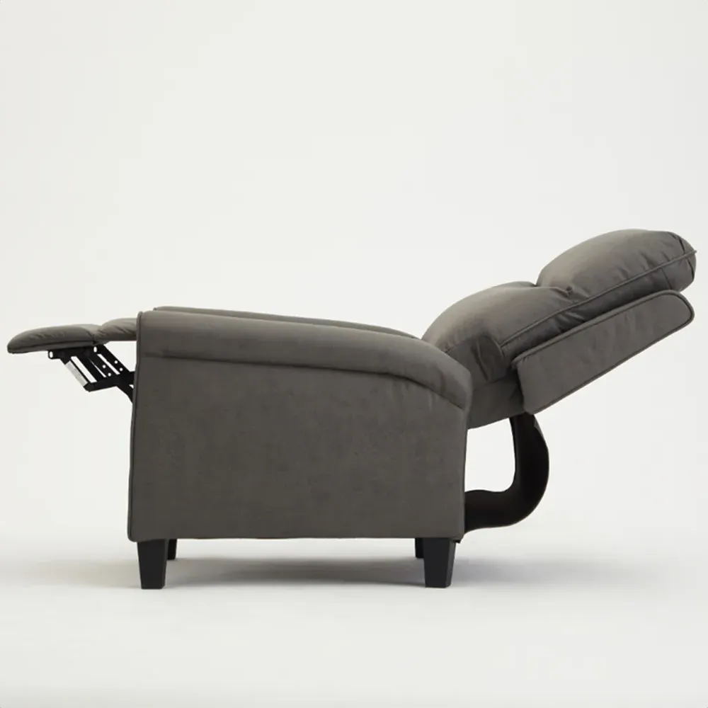 Evan Manual Recliner Chair with Scroll Arms - Grey