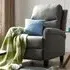Evan Manual Recliner Chair with Scroll Arms - Grey