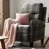 Evan Tartan Manual Recliner Chair with Scroll Arms - Grey