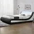 Galaxy Double Ottoman Bed Frame with LED - Black, Faux Leather
