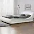 Galaxy Double Ottoman Bed Frame with LED - White, Faux Leather