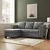 Halena 3-Seater L-Shaped Sofa with Chaise - Grey, Cord