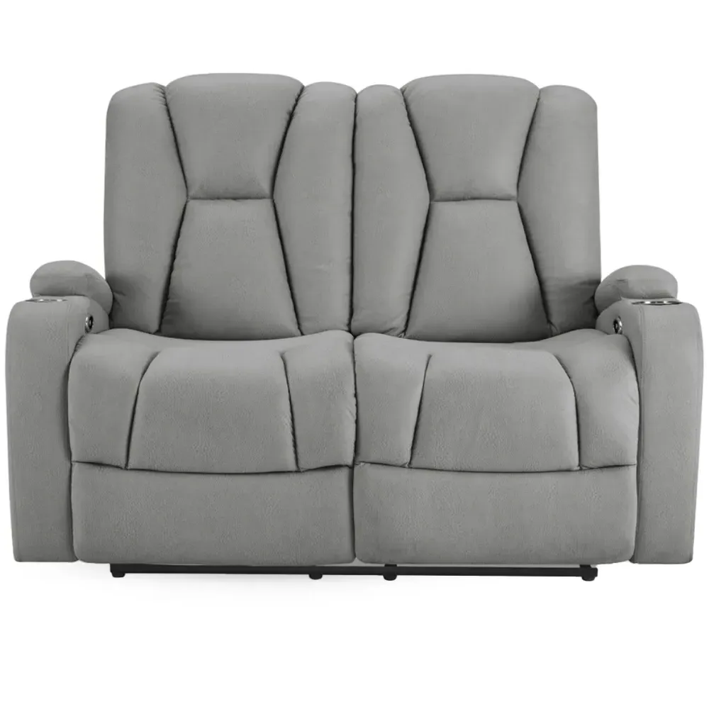 Hannah 2-Seater Electric Recliner Sofa - Dark Grey