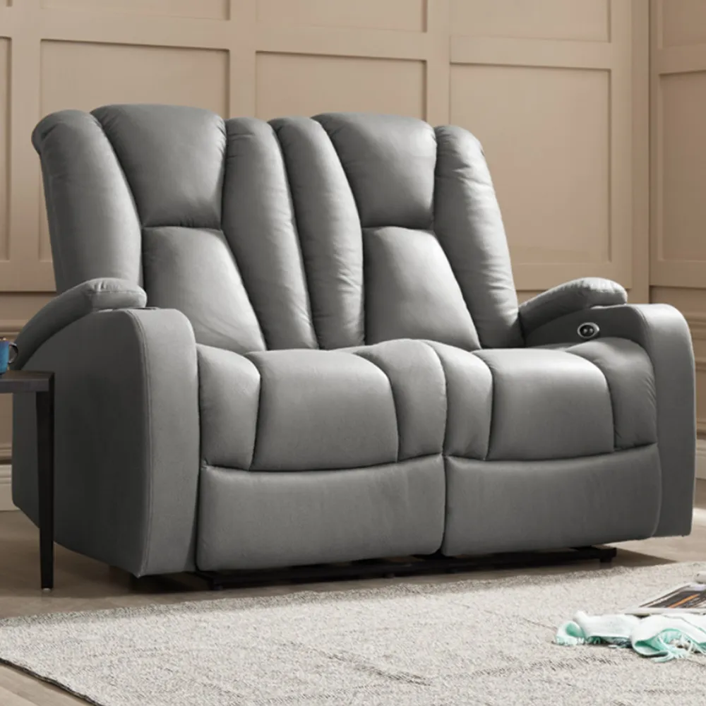 Hannah 2-Seater Electric Recliner Sofa - Dark Grey