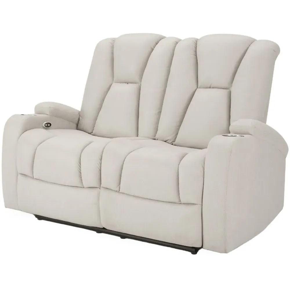 Hannah 2-Seater Electric Recliner Sofa - Light Grey