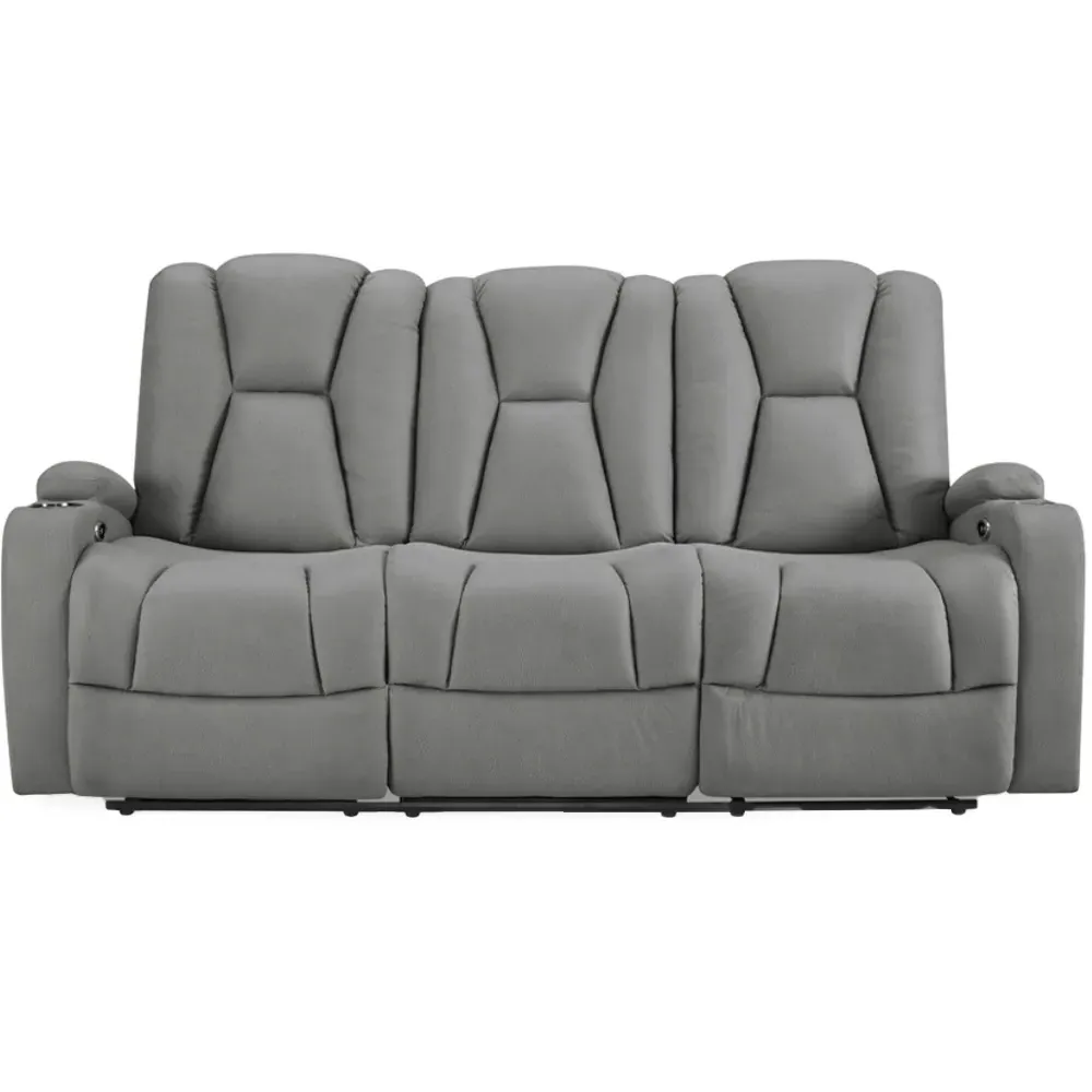 Hannah 3-Seater Electric Recliner Sofa - Dark Grey