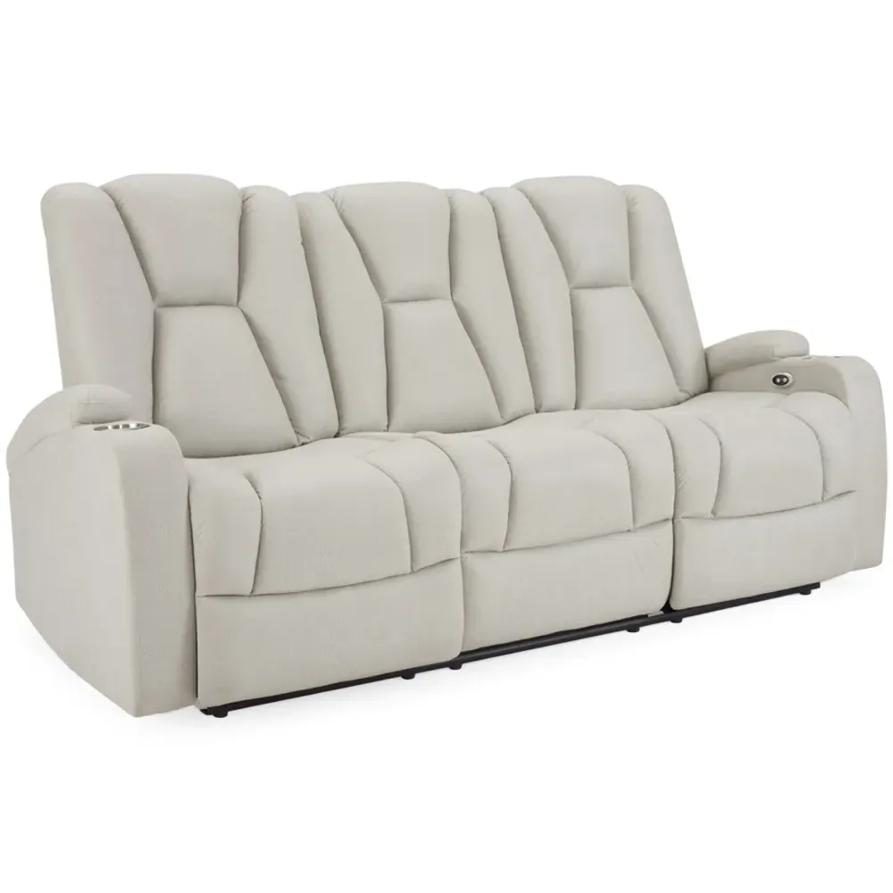 Hannah 3 Seater Electric Recliner Sofa - Light Grey