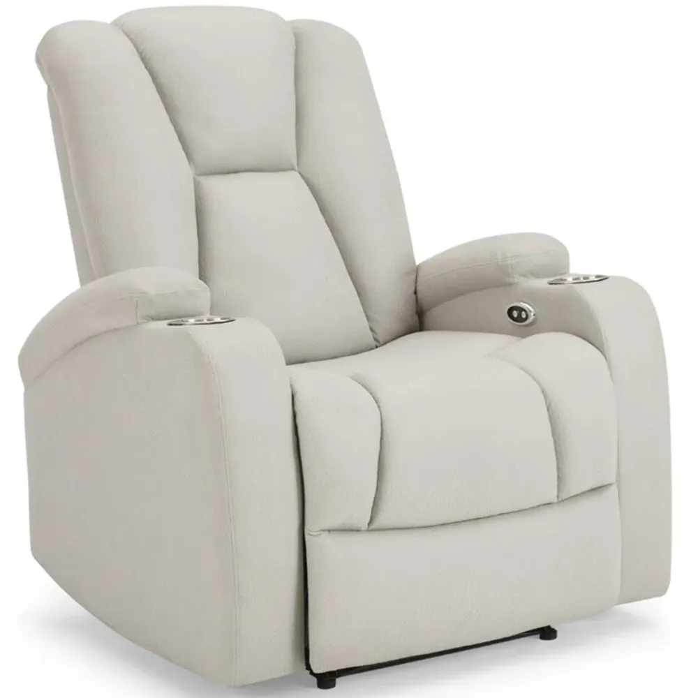 Hannah Single Seater Electric Recliner Sofa - Light Grey