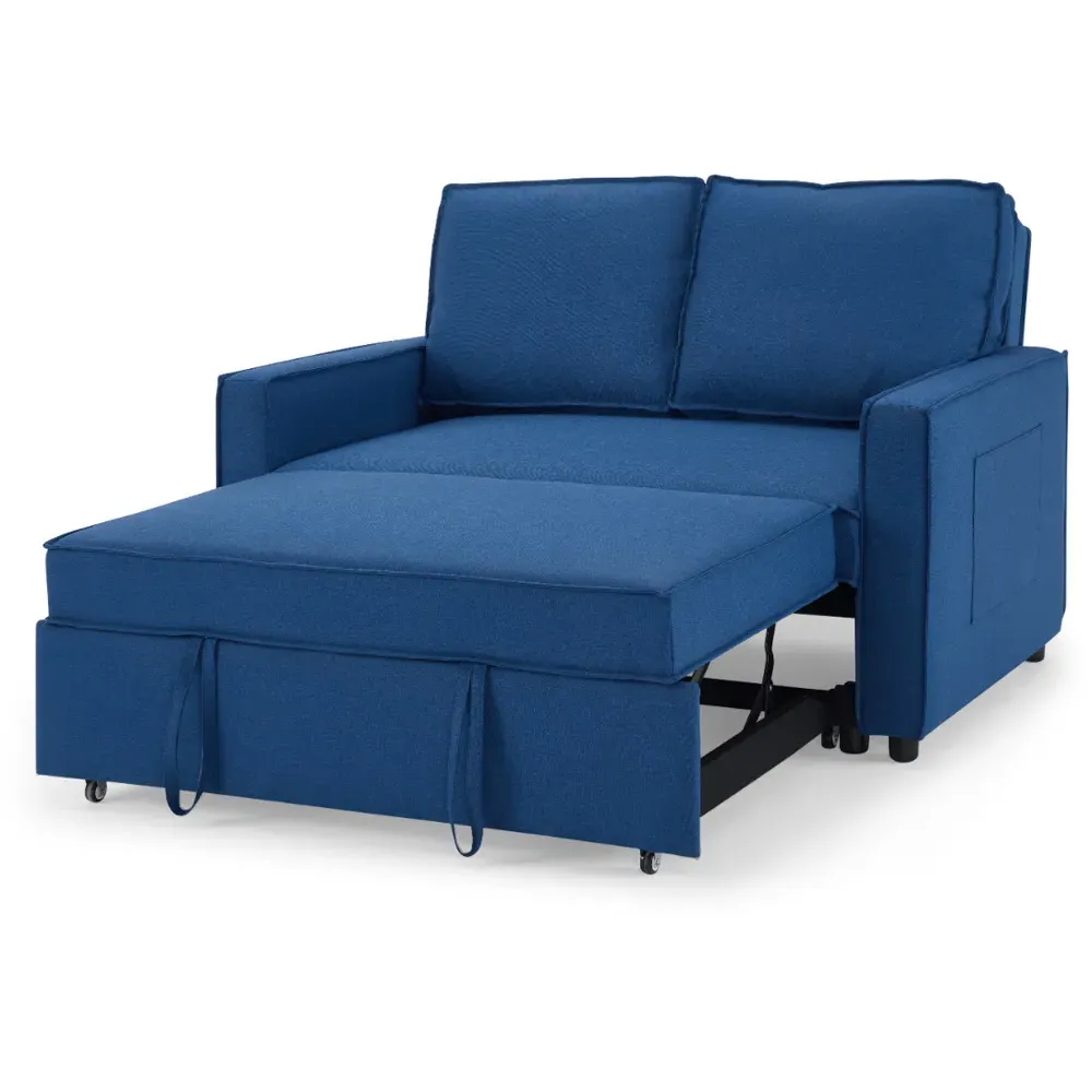 Hugo Small Double Pull Out Sofa Bed - Blue