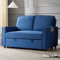 Hugo Small Double Pull Out Sofa Bed - Blue