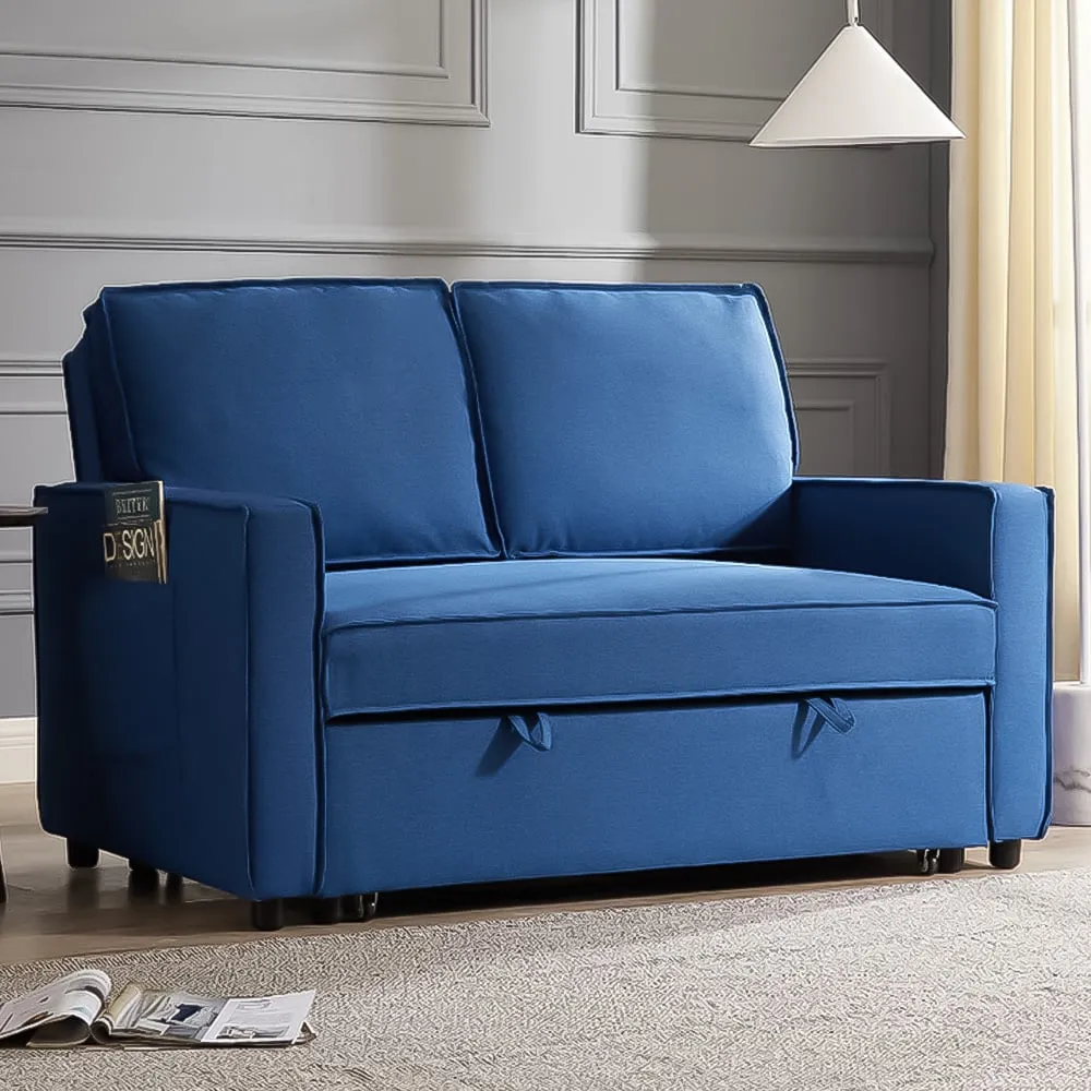 Hugo Small Double Pull Out Sofa Bed - Blue
