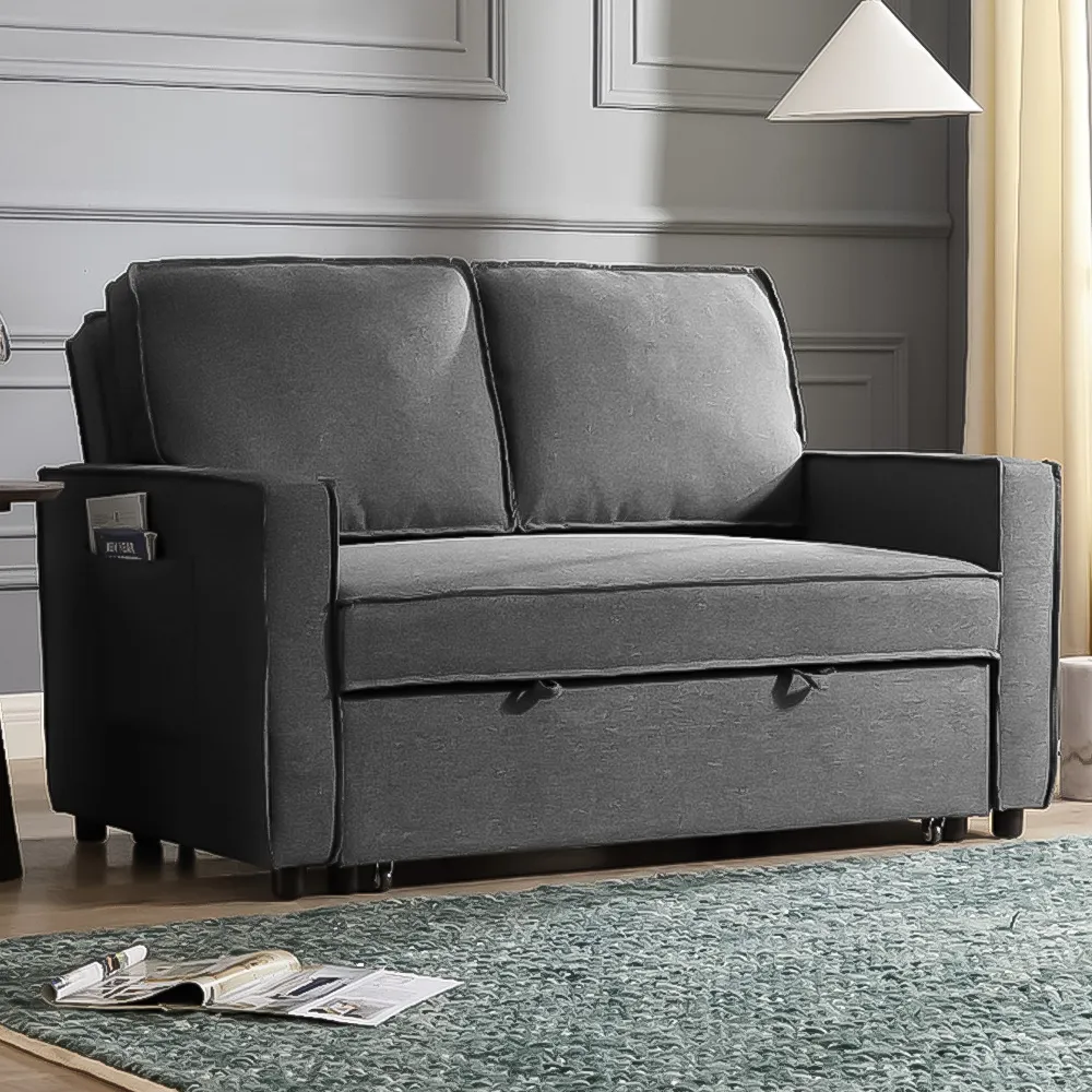 Hugo Small Double Pull Out Sofa Bed - Grey image