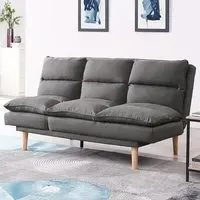 Idris 3-Seater Sofa Bed - Dark Grey, Fabric