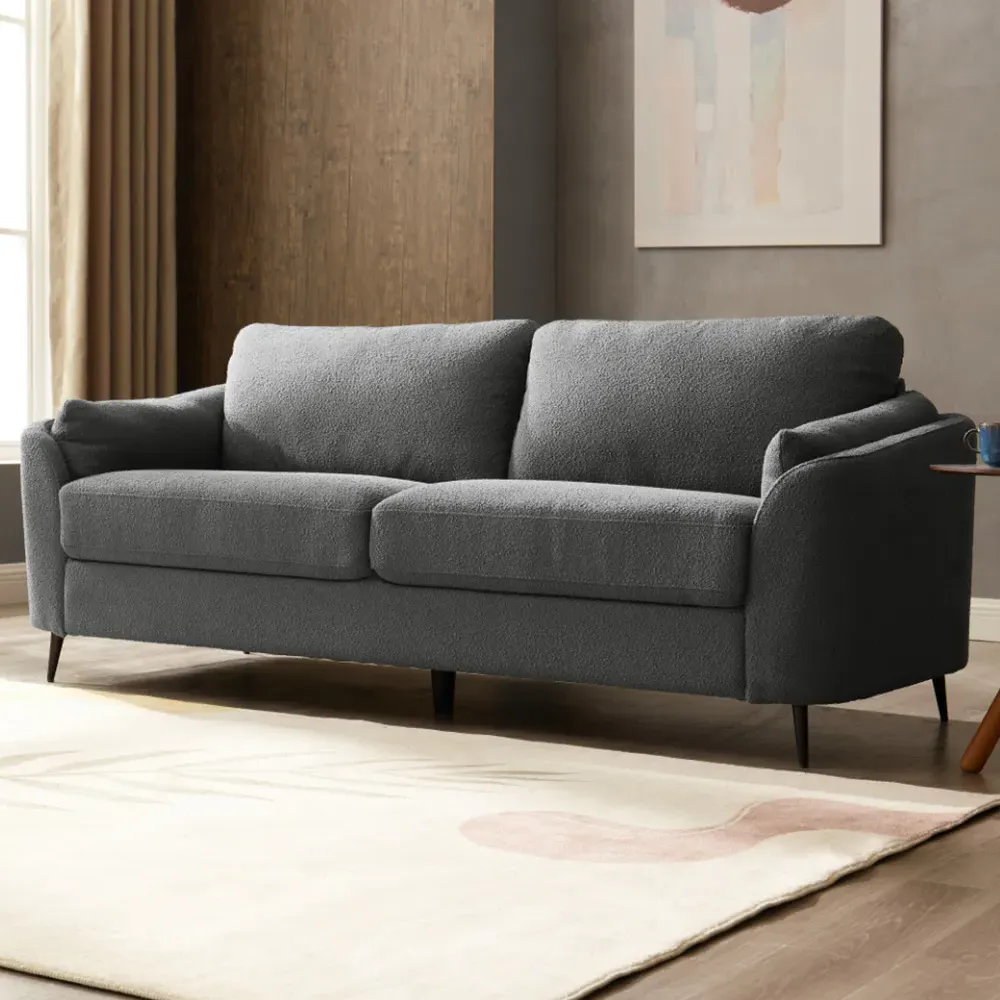 Jack 3-Seater Sofa - Dark Grey, Boucle
