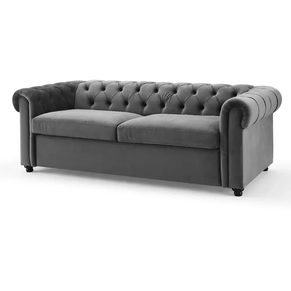 Jackson Small Double Sofa Bed with Pull Out - Grey, Velvet