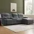 Jacob 3-Seater Left Hand Chaise Recliner Sofa - Dark Grey