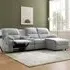 Jacob 3-Seater Left Hand Chaise Recliner Sofa - Light Grey