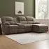 Jacob 3-Seater Right Hand Chaise Recliner Sofa - Brown